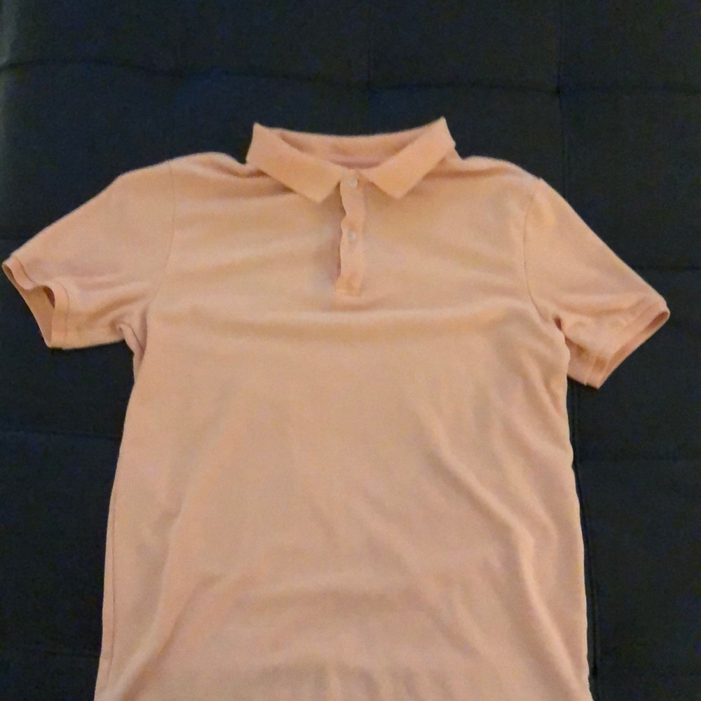 salmon pink collard tee shirt